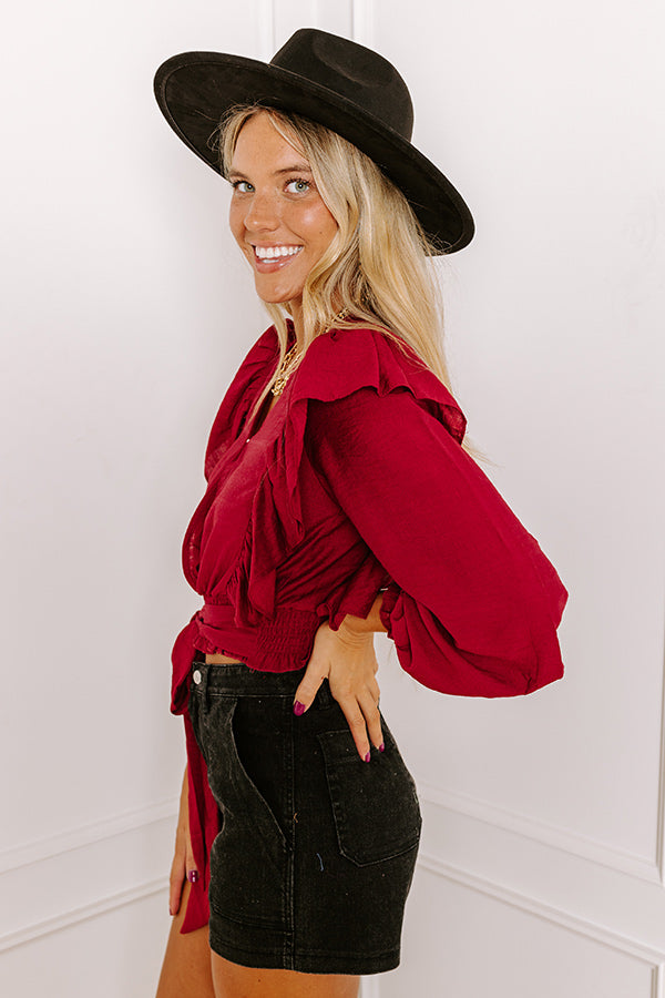 Novel Romance Top In Wine Image - 4