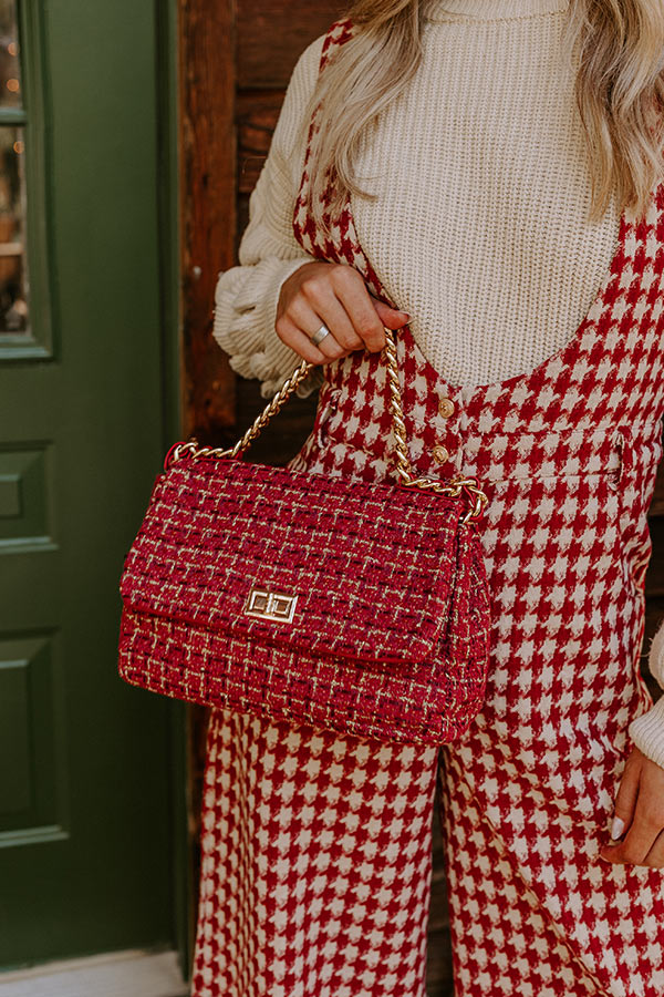 Before Happy Hour Tweed Purse In Crimson Image - 2