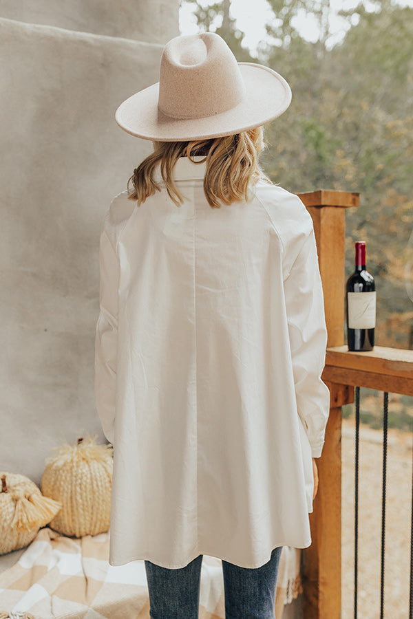 Born To Be Stylish Button Up Top In White Image - 5