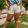 The Darly High Waist Distressed Shorts Curves Image - 1