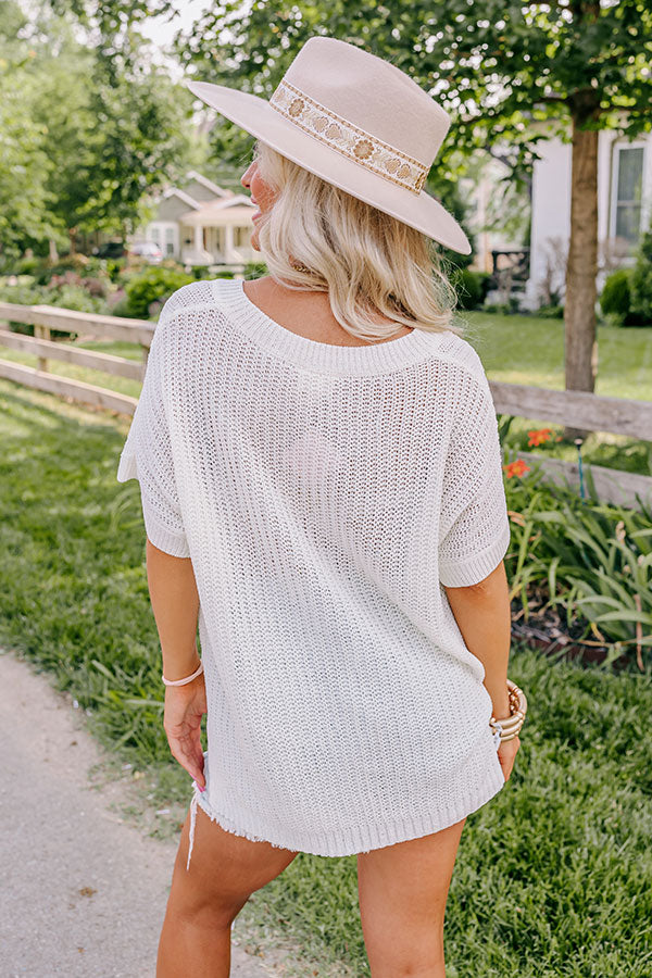 Need A Retreat Knit Top In Ivory Image - 3