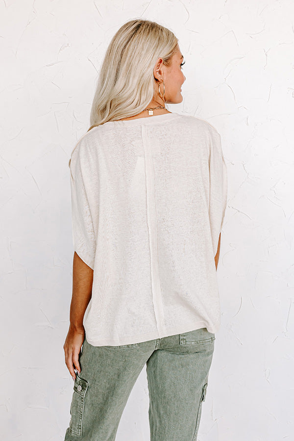 Unwind And Relax Shift Tee In Cream Image - 3