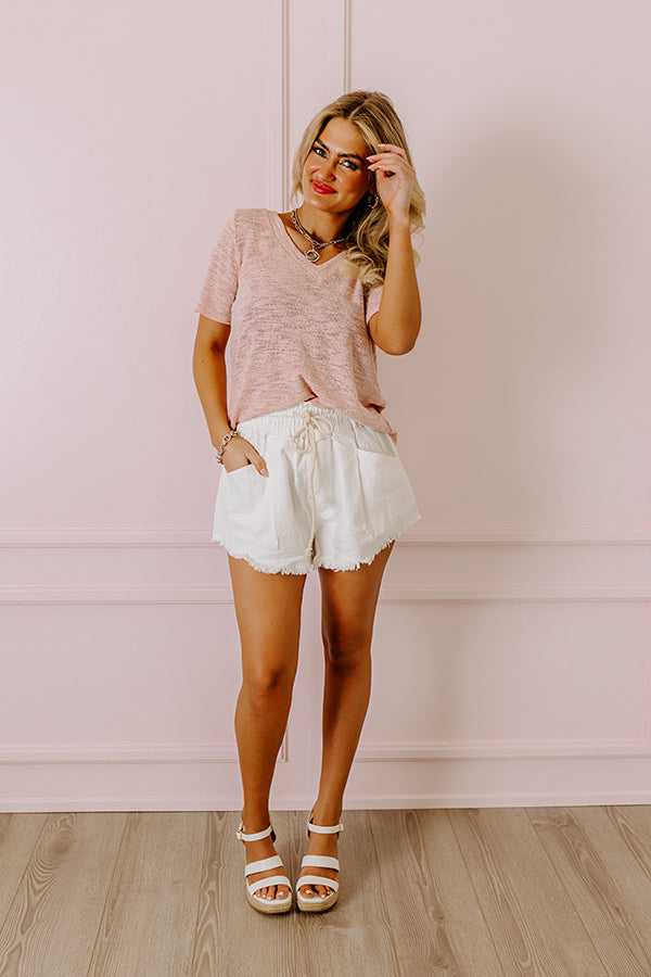 The Ashby High Waist Shorts in White