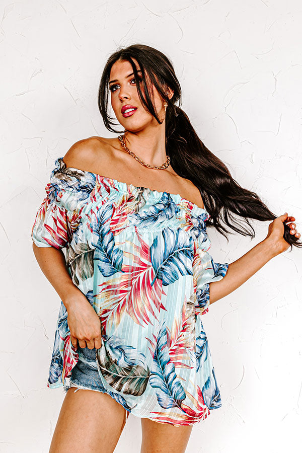Made For Merriment Floral Shift Top in Limpet Shell