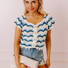 Take A Minute Crochet Top In Blue Image - 1