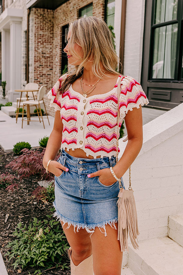 Take A Minute Crochet Top In Red