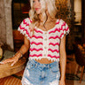 Take A Minute Crochet Top In Red Image - 1