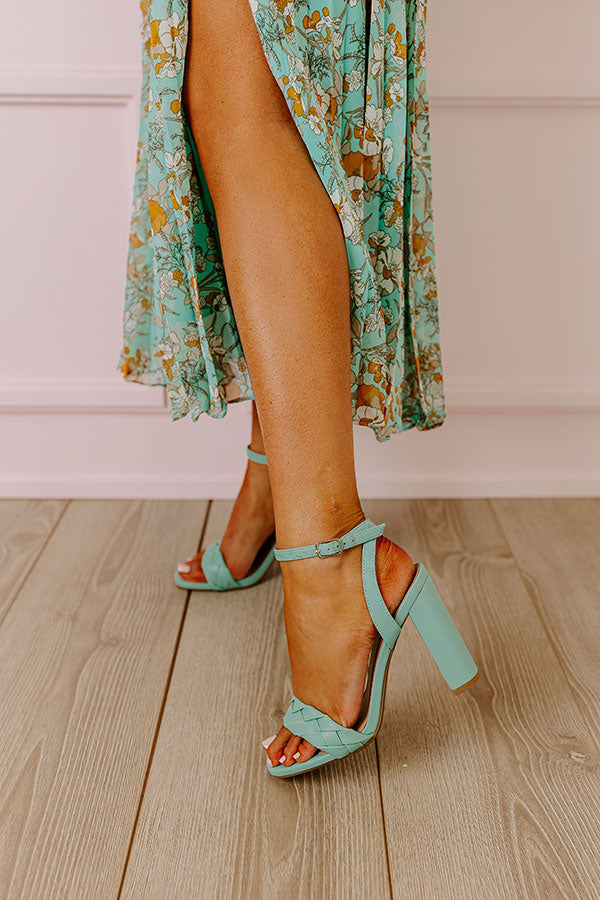 The Lyssi Faux Leather Heel In Ocean Wave