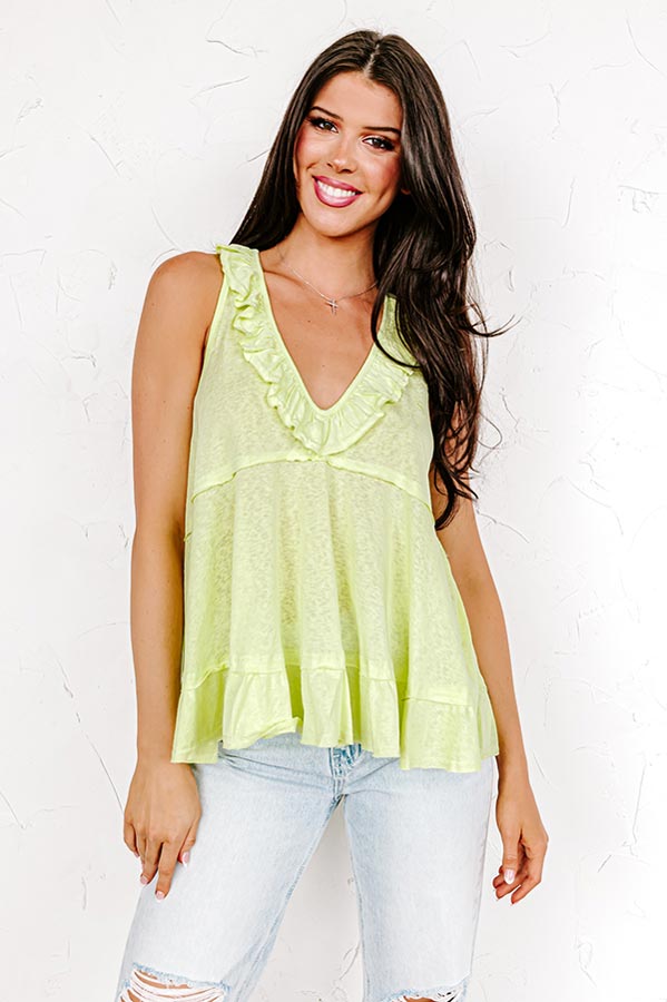 Sunshine Needed Shift Top In Lime