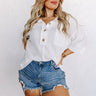 Sailing Away Waffle Knit Top In White Image - 1