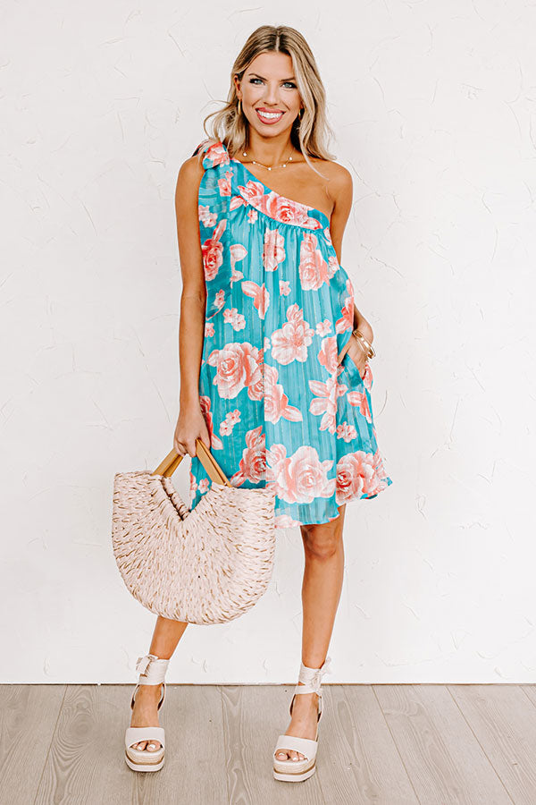 Be Mine Forever Floral Dress in Turquoise