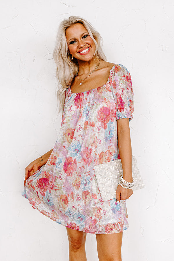 Create Your Dream Life Floral Shift Dress In Pink