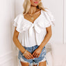 Double Date Babydoll Top In White Image - 1