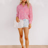 Boating Day Stripe Button Up In Hot Pink Image - 1