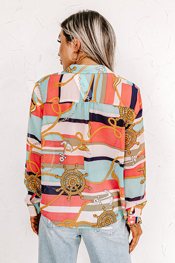 Malibu Mansion Tie Top In Coral Image - 4