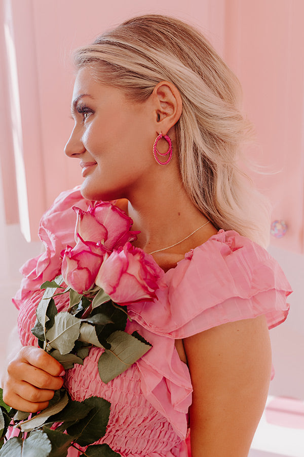 Reserved For Fun Earrings In Hot Pink
