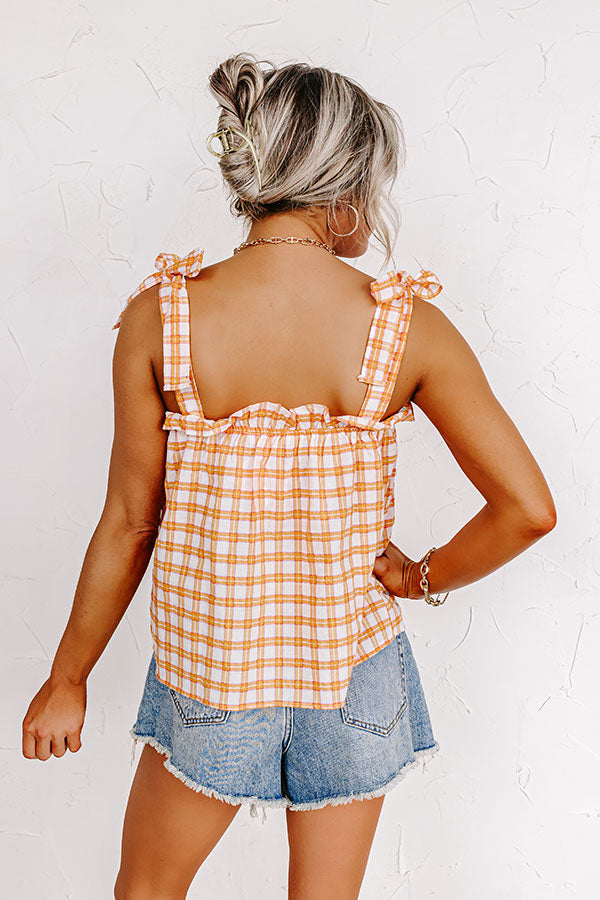 Blowing Kisses Gingham Shift Top Image - 4