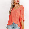 Sand Castles In Seychelles Knit Top In Coral Image - 1