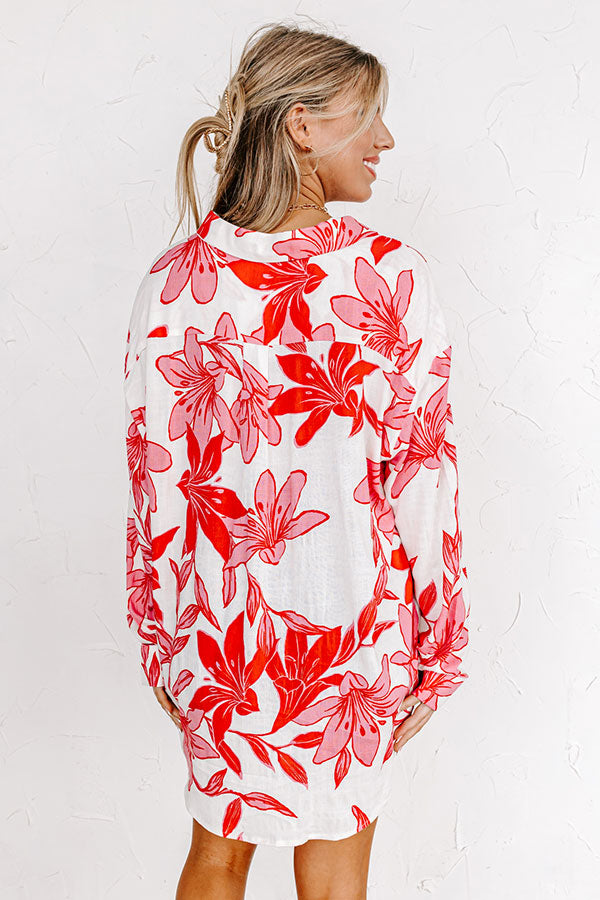 Take A Second Floral Button Up in Pink Image - 4