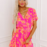 Sassy And Sweet Floral Romper In Neon Pink Image - 1