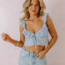 Cabo Beaches Eyelet Crop Top In Sky Blue Image - 1
