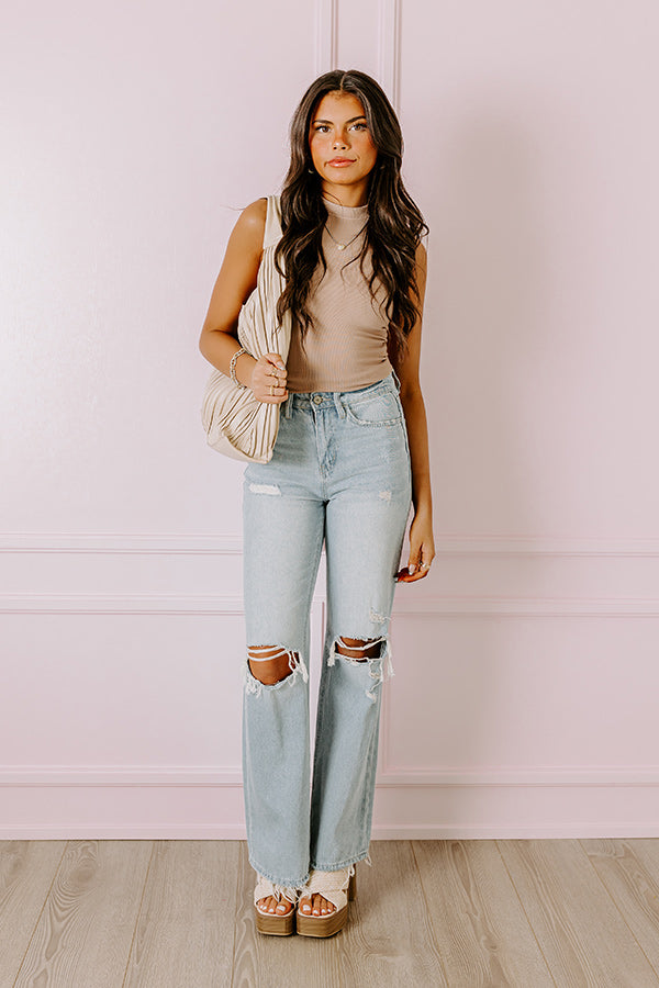 The Gilmore High Waist Distressed Flare
