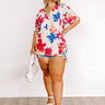 Tropical Trip Floral Wrap Top Curves Image - 1