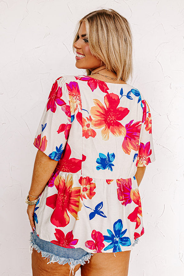 Tropical Trip Floral Wrap Top Curves • Impressions Online Boutique