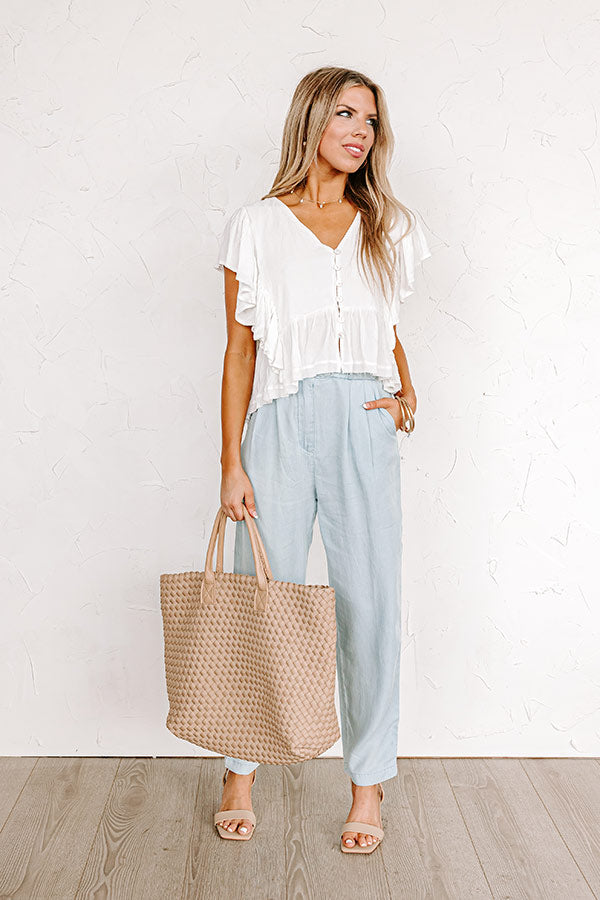 Believe The Dream Peplum Top In White Image - 1