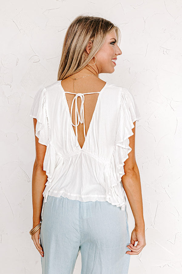 Believe The Dream Peplum Top In White Image - 3