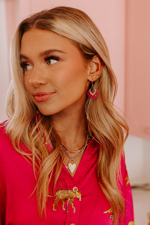 Better With Bubbly Earrings In Fuchsia