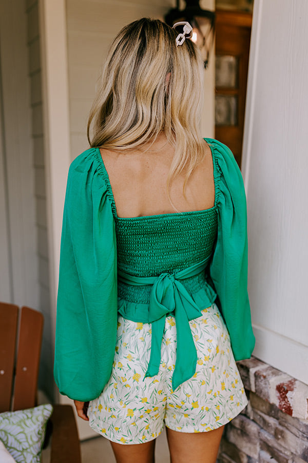 Showered In Love Crop Top In Green Image - 2