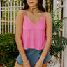 Thrill Me Satin Babydoll Tank In Pink Image - 1