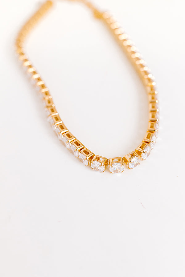 Real Romance Cubic Zirconia Necklace In Gold