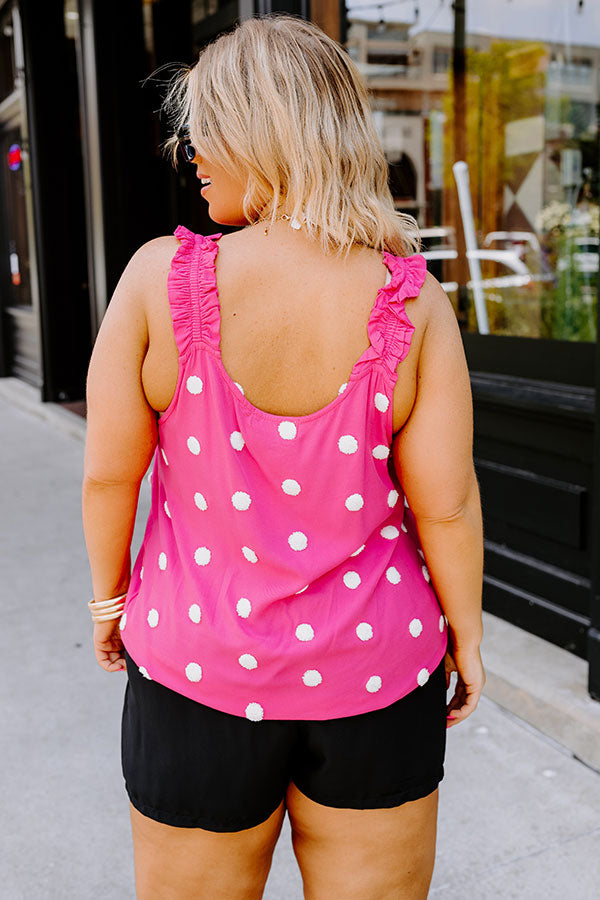 San Fran Frills Polka Dot Top In Pink Curves Image - 3