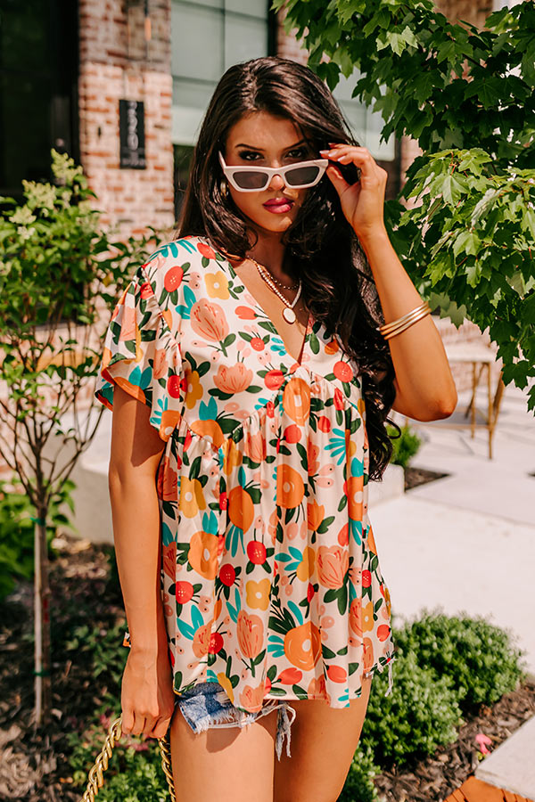 Memories On Repeat Babydoll Top In Champagne Image - 4