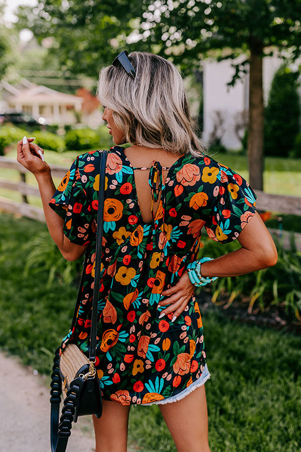 Memories On Repeat Babydoll Top In Black Image - 4