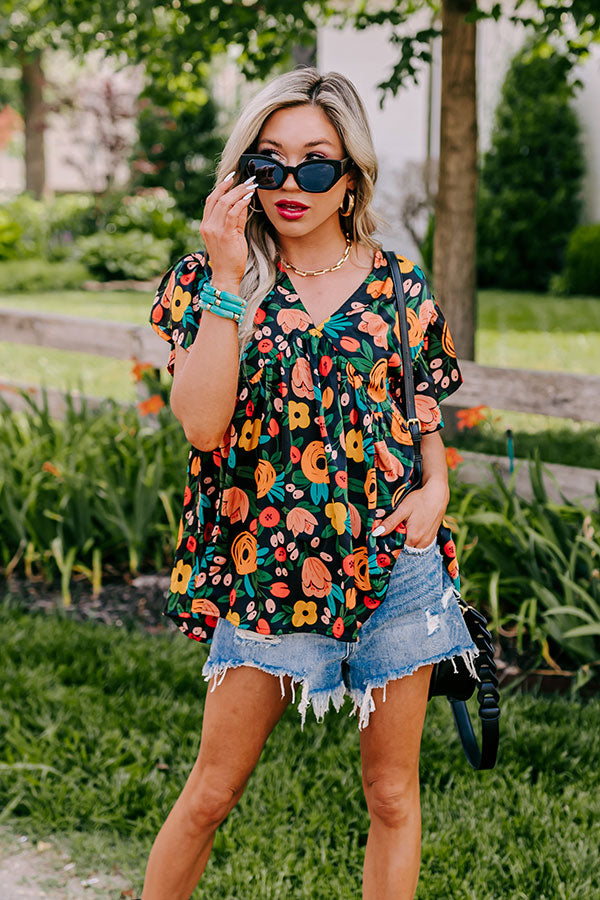 Memories On Repeat Babydoll Top In Black Image - 3