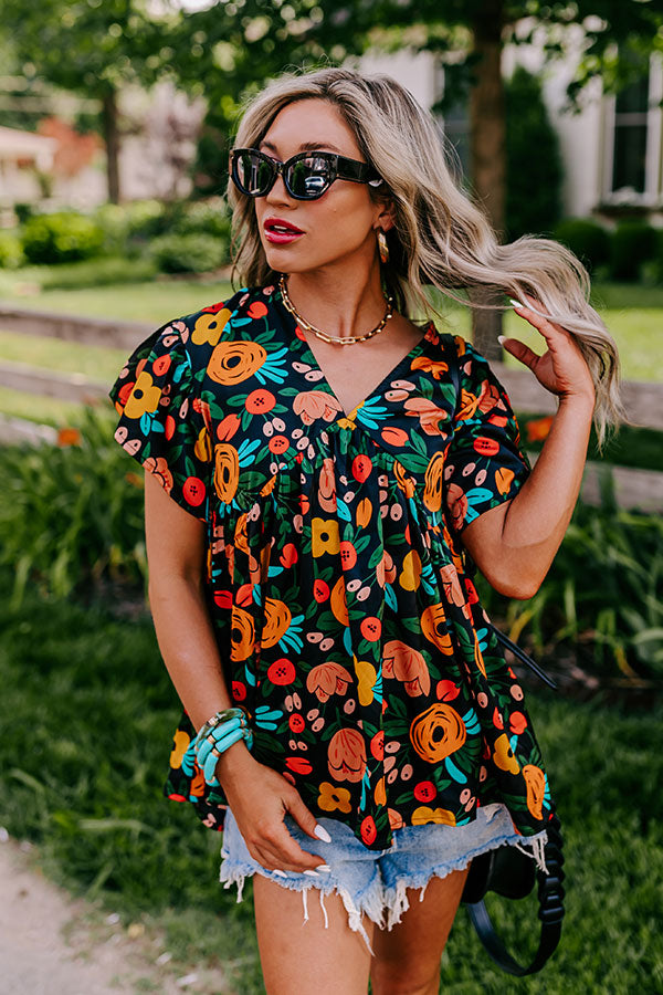 Memories On Repeat Babydoll Top In Black Image - 1