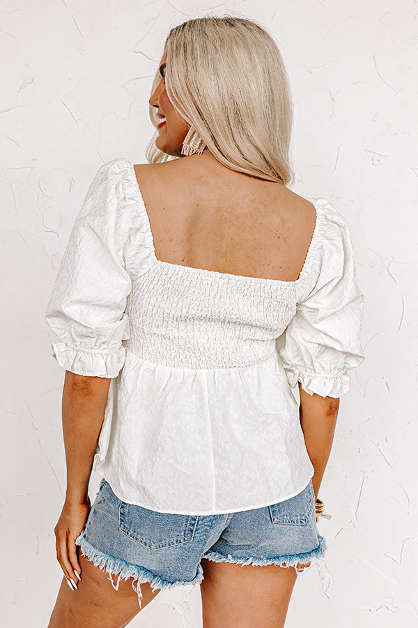 LACE DETAIL BABYDOLL TOP in Cream Multi