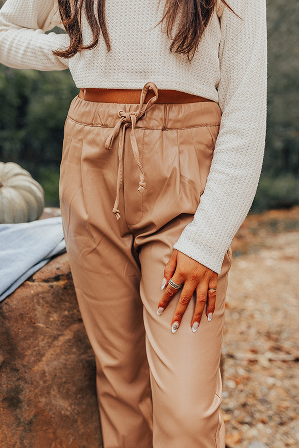 Austin Nights Faux Leather Pants In Iced Latte Image - 2