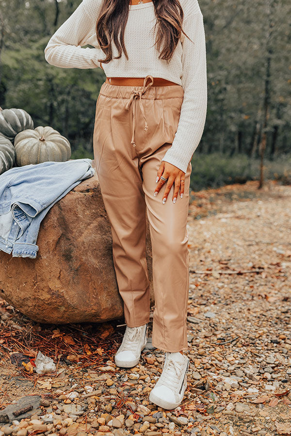 Leather Joggers Brown Joggers Outfit Womens Leather Joggers Jogger