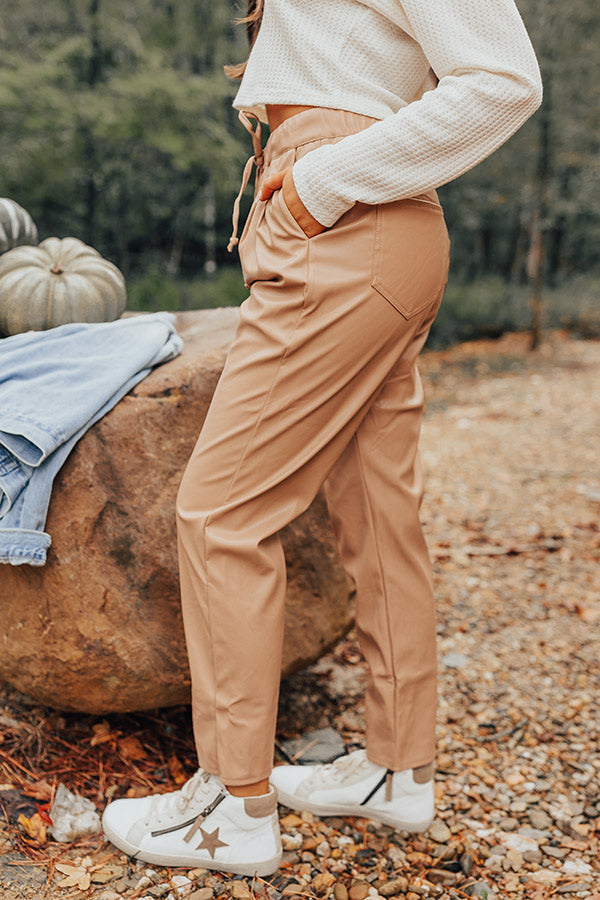 Austin Nights Faux Leather Pants In Iced Latte Image - 4