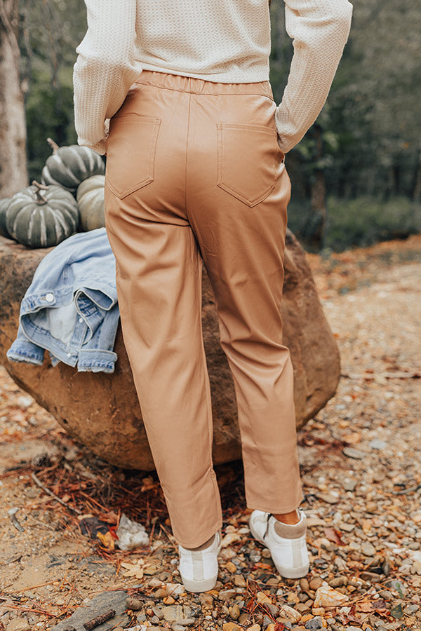 Austin Nights Faux Leather Pants In Iced Latte Image - 5