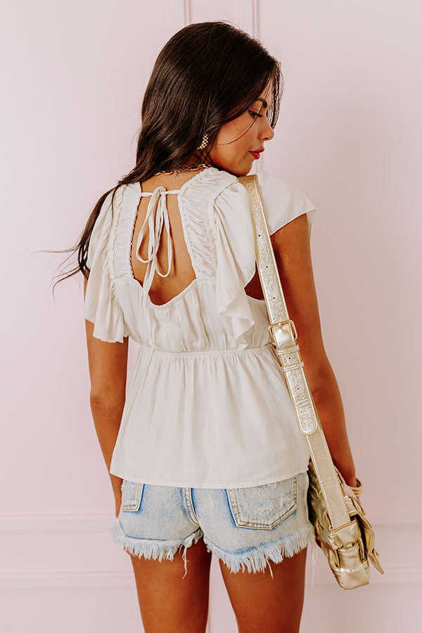 Share The Love Babydoll Top In Cream Image - 3
