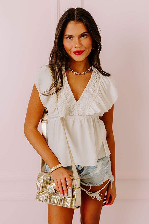 Share The Love Babydoll Top In Cream Image - 1