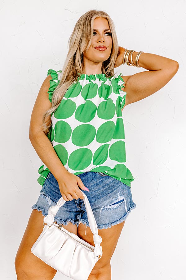 Brunch And Go Shift Top In Kelly Green Curves