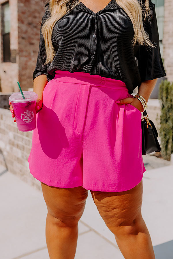 Ready To Remix High Waist Shorts In Hot Pink • Impressions Online
