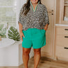 Ready To Remix High Waist Shorts In Green Curves Image - 1