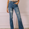 The Patisserie High Waist Distressed Flare Image - 1